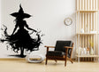 Stylized figure and flame silhouette vinyl wall decal shown as a complete design.