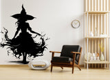 Stylized figure and flame silhouette vinyl wall decal shown as a complete design.