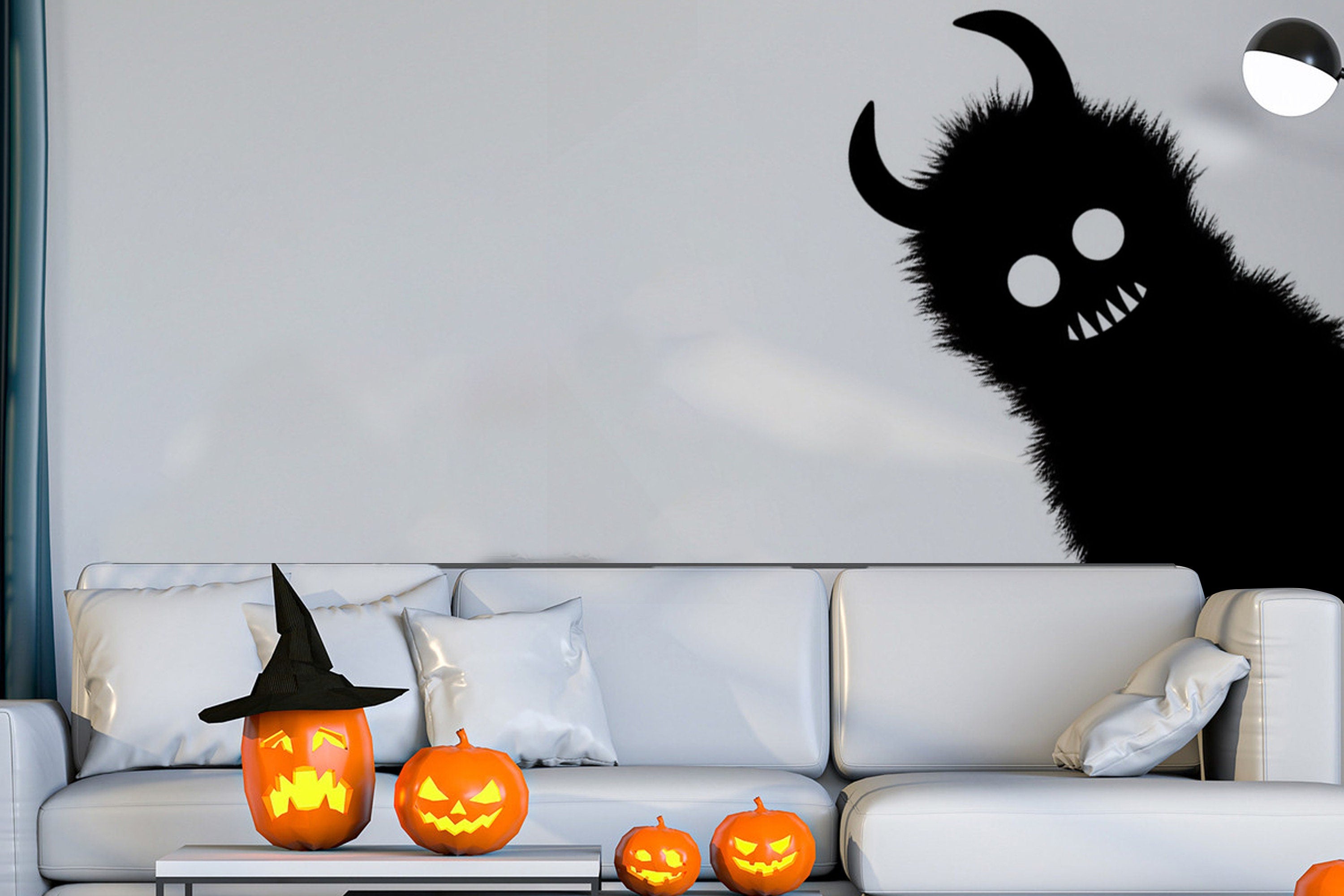 Halloween Haunting Window Art - Monster Shadow Sticker - Thumbnail 3