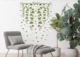 Hanging Vine Wall Sticker - Green Ivy Leaves Decal - Versatile Floral Decor for Living Room