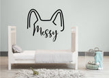 Custom Pet Ears Sticker - Personalized Dog Ears Outline Decal - Memorial Tattoo Design