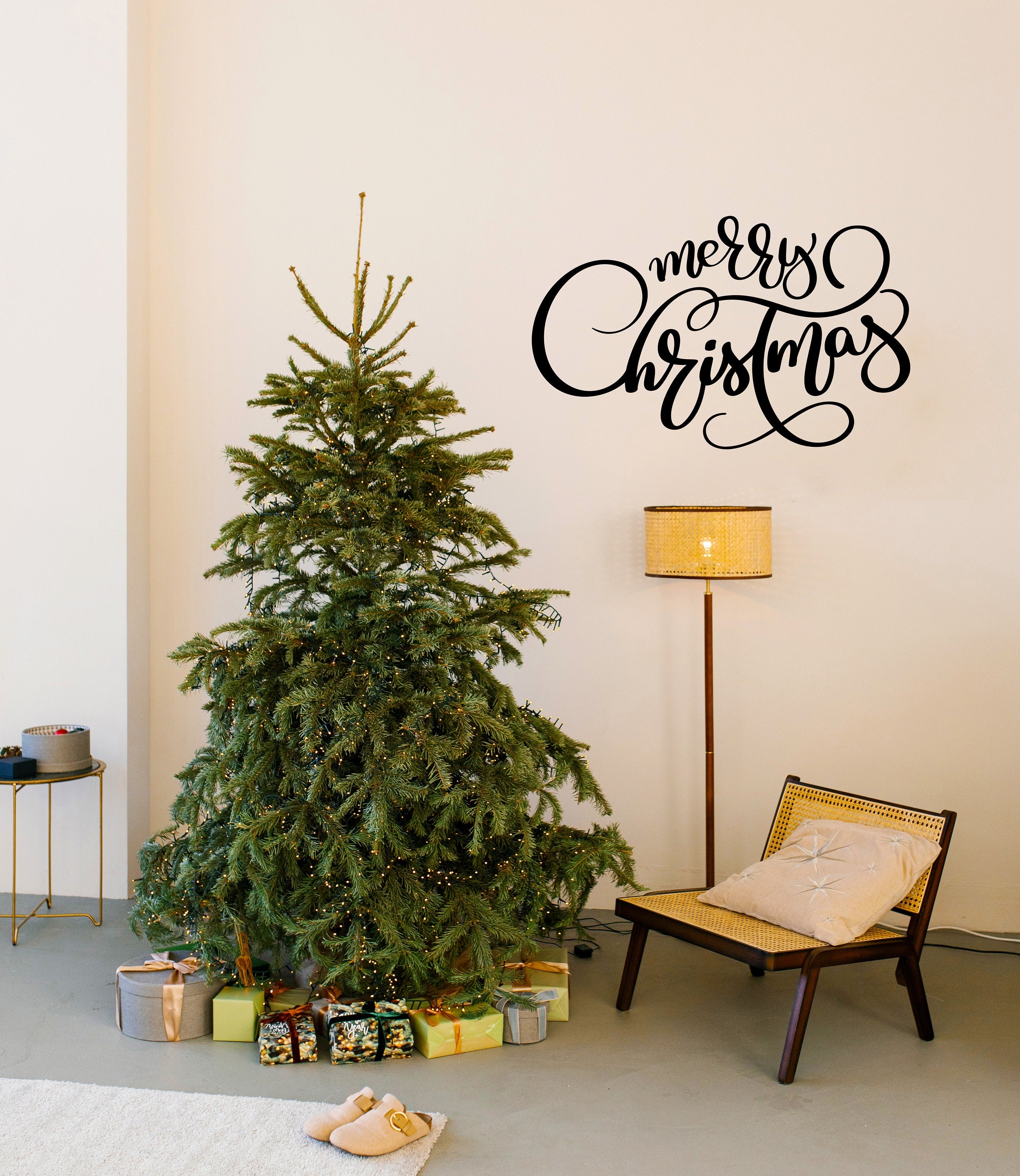 Elegant Christmas Quote Wall Vinyl Sticker "Merry Christmas" - Thumbnail 5