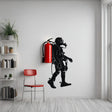 Scuba Diver Wall Sticker - Fire Extinguisher Deep Dive Silhouette