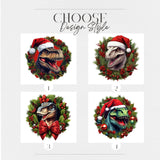 Funny T-Rex Christmas Decor Sticker