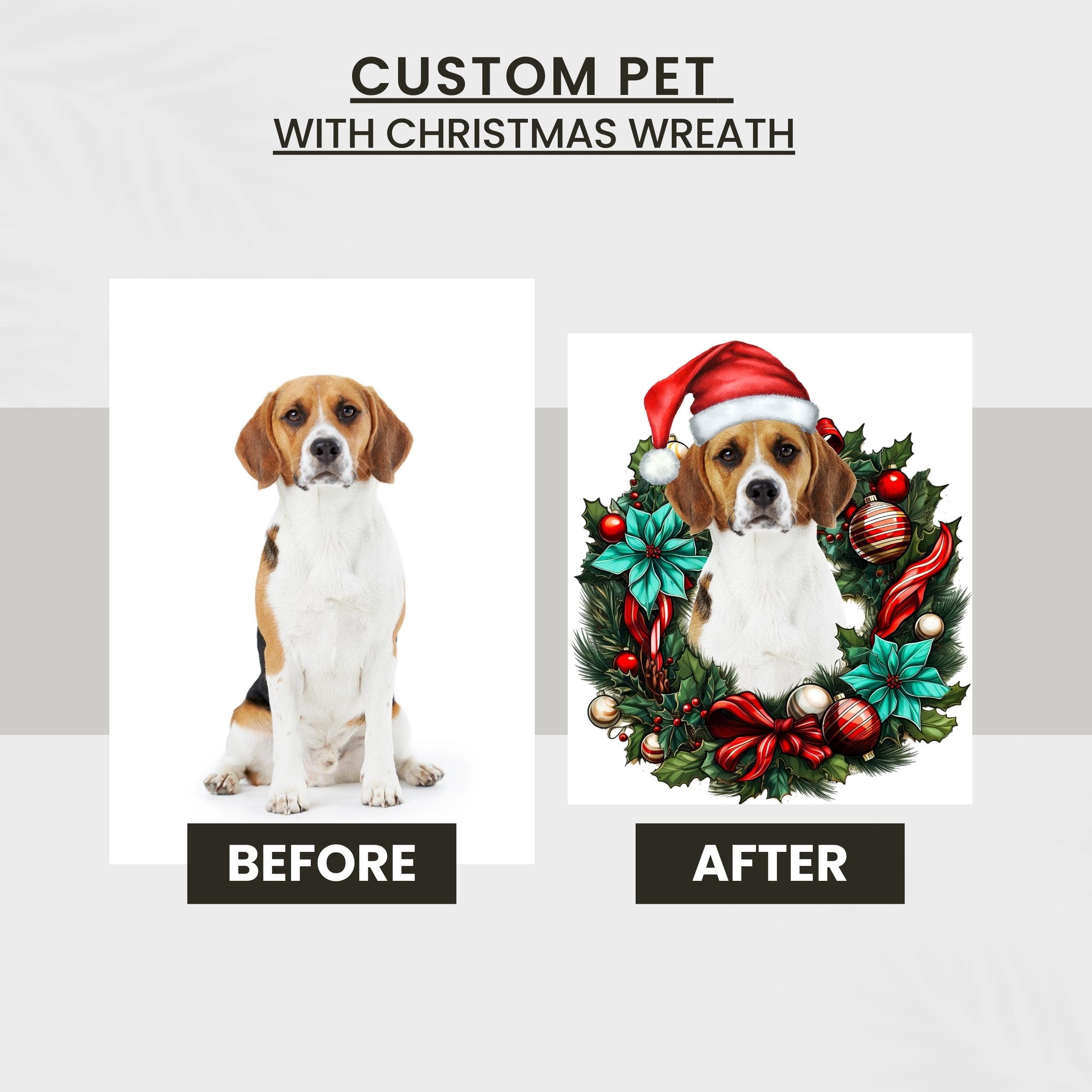 Custom Pet Christmas Wreath Wall Decal - Thumbnail 3