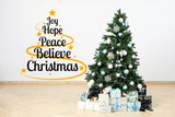 Heartwarming Christmas Quote Wall Vinyl Sticker - "Joy Hope Peace Believe Christmas"