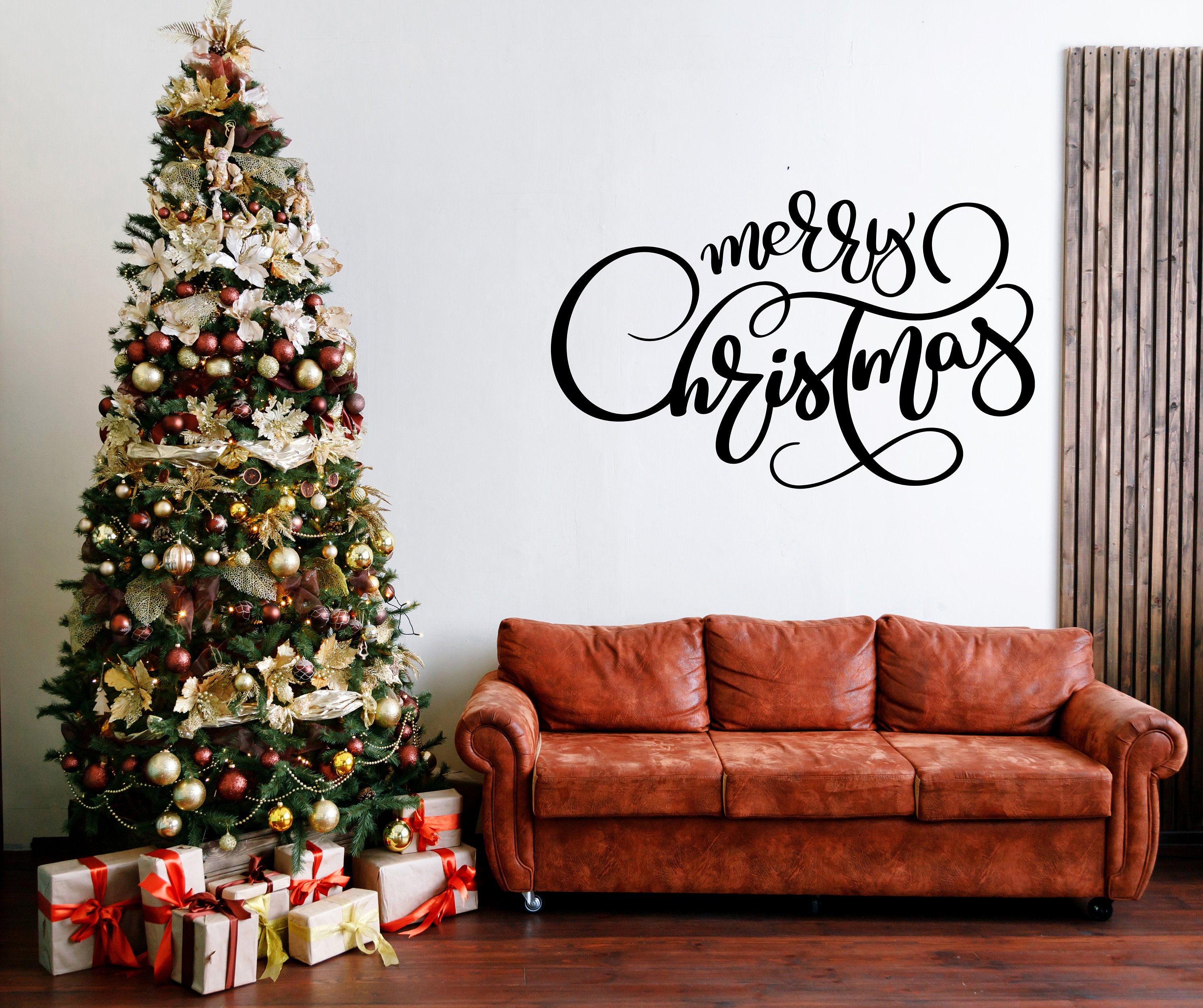 Elegant Christmas Quote Wall Vinyl Sticker "Merry Christmas" - Thumbnail 4