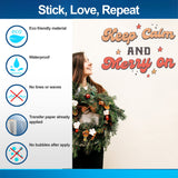 Whimsical Christmas Quote Wall Decal - "Merry On" Colorful Text Sticker