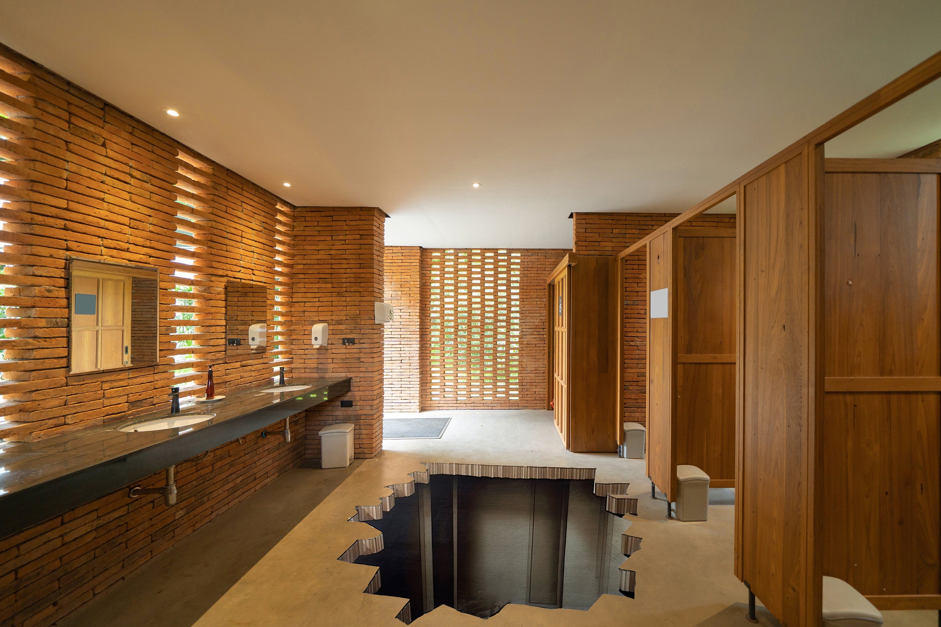 Captivating 3D Illusion Hole Floor Sticker - Thumbnail 2