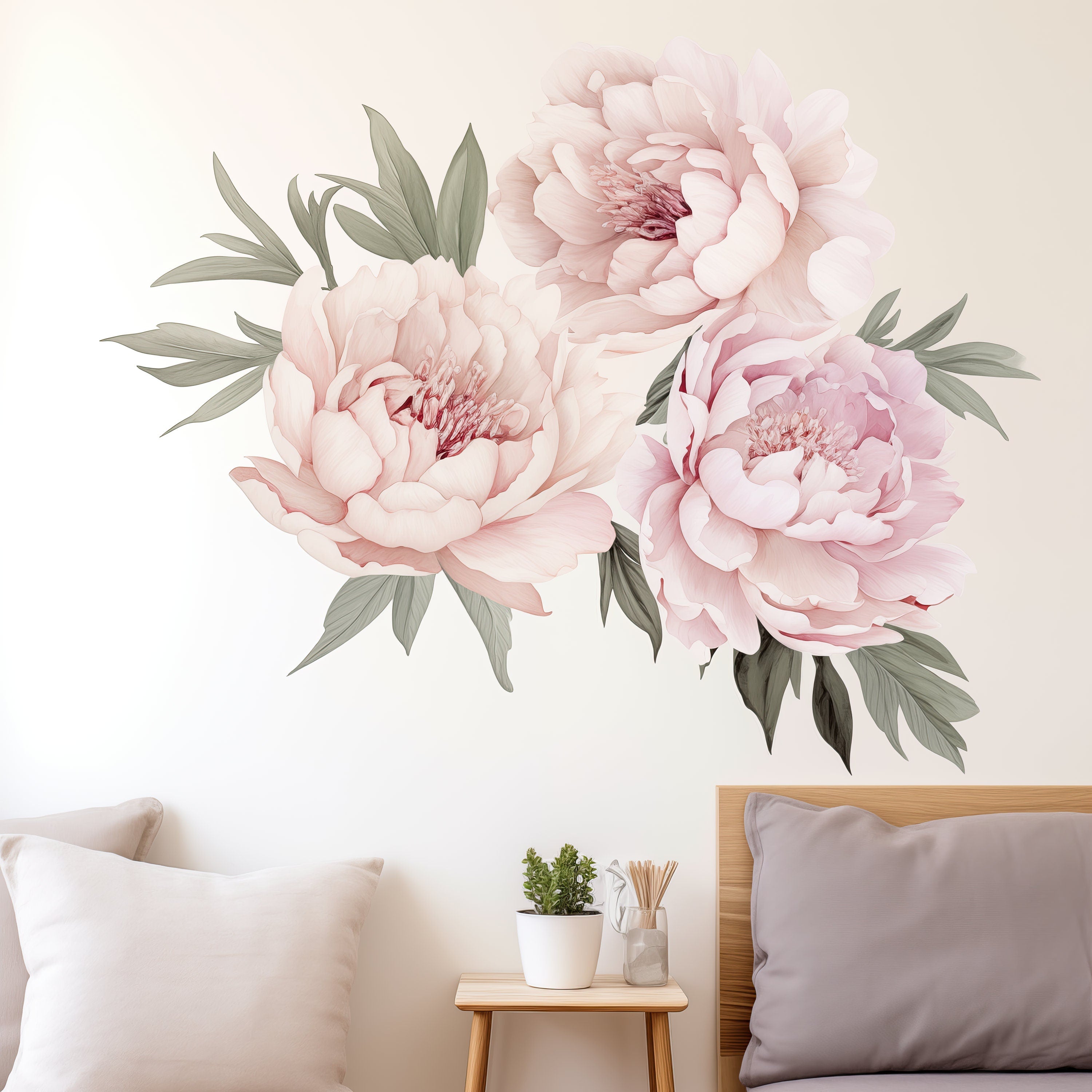 Lush Watercolor Peony Wall Decals - Thumbnail 3