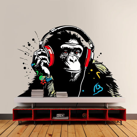 Headphone Chimp Wall Art