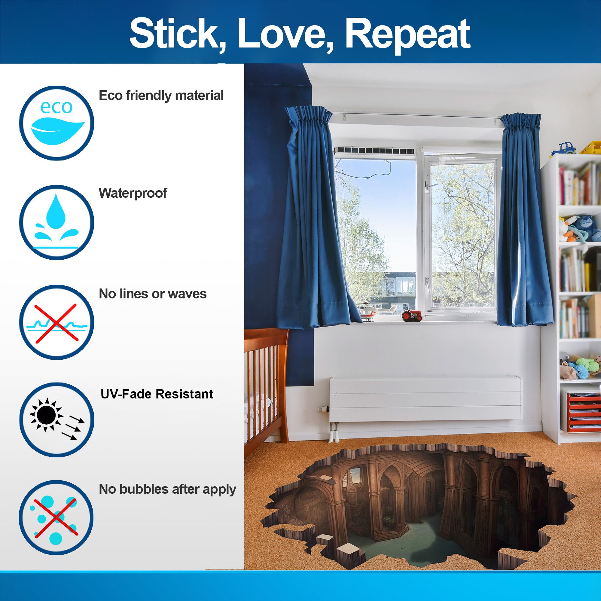 Enchanting 3D Illusion Porthole Floor Sticker - Thumbnail 5