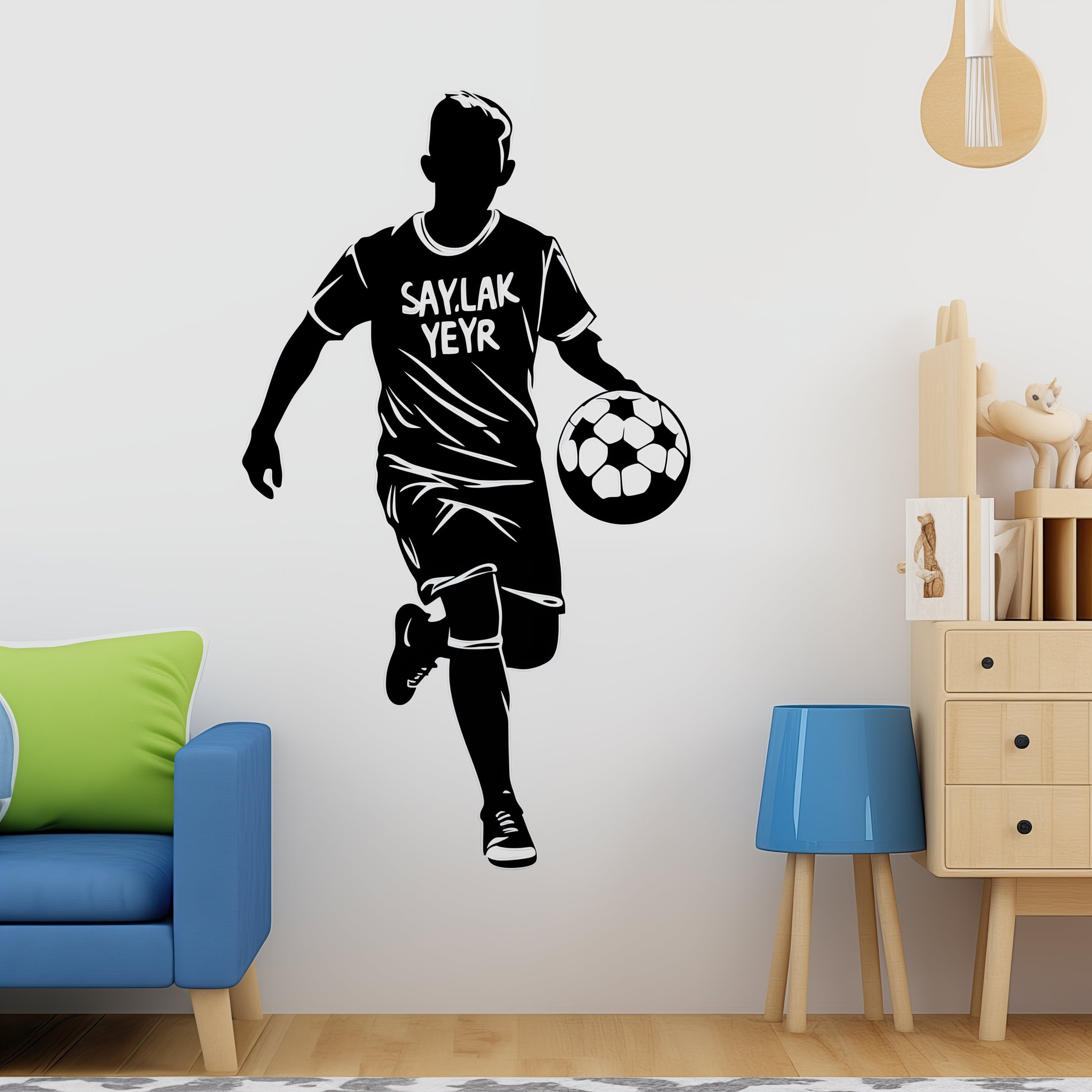 Custom Name Football Player Wall Sticker - Thumbnail 2
