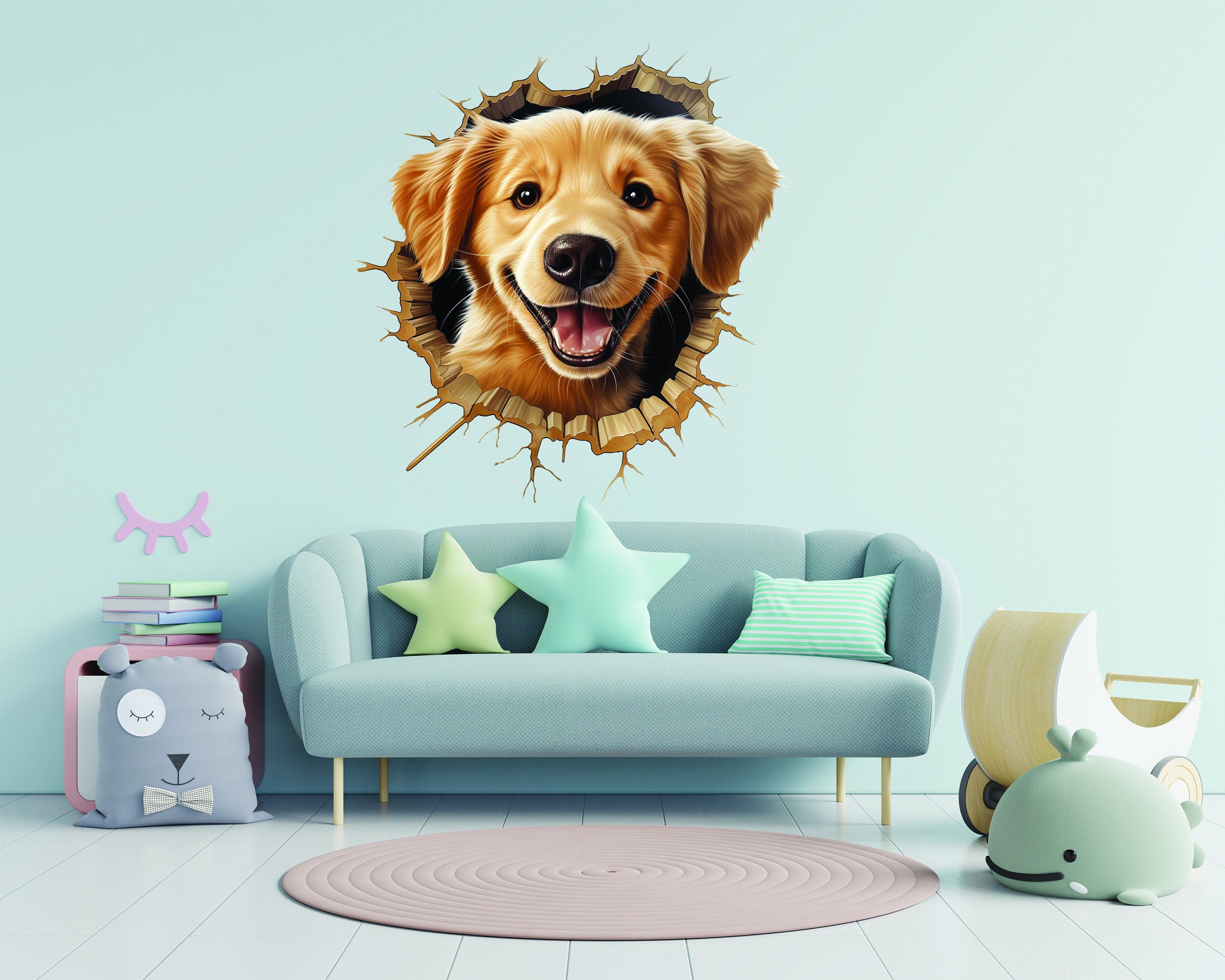 3D Cute Puppy Wall Sticker - Thumbnail 4