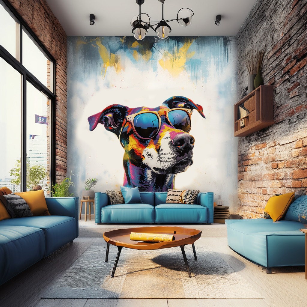 Border Collie in Glasses Wall Sticker - Thumbnail 3