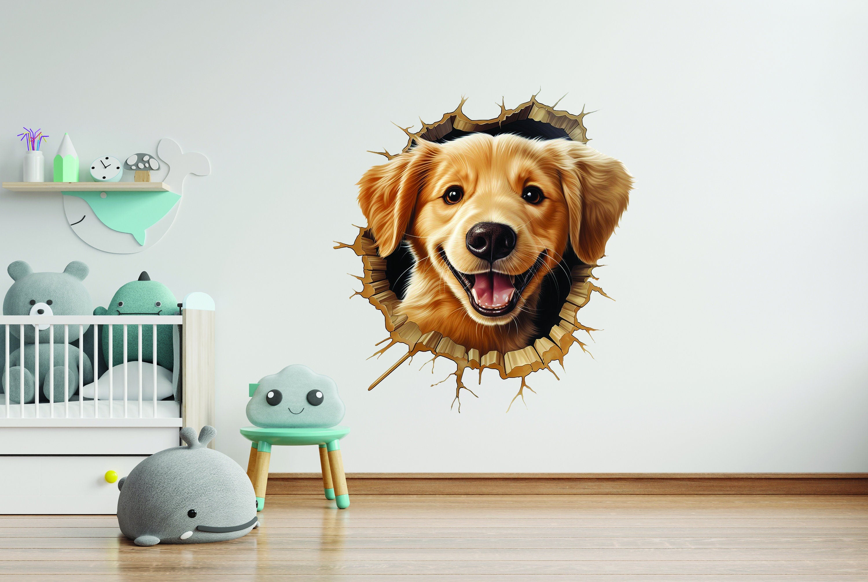 3D Cute Puppy Wall Sticker - Thumbnail 3