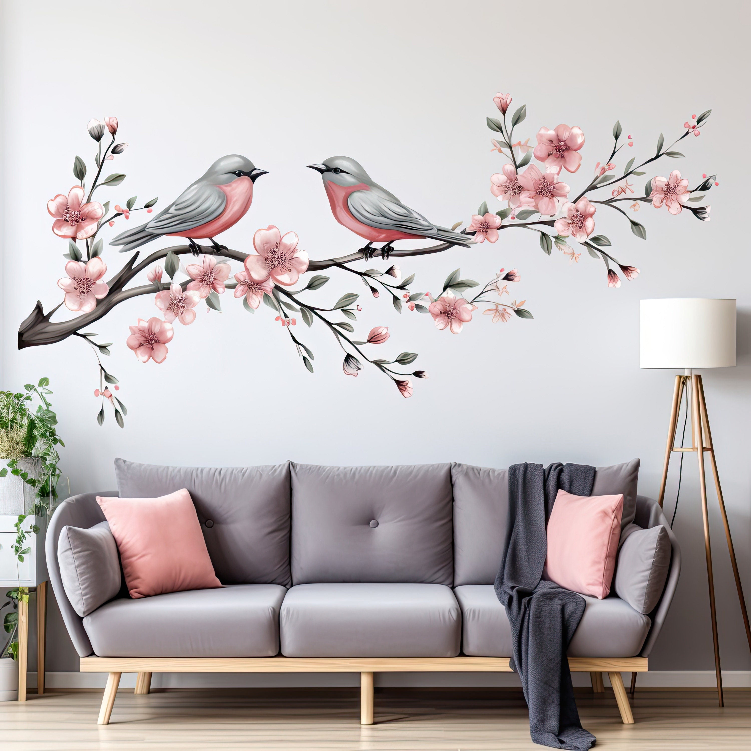 Elegant Tree Branch with Birds Wall Decal - Thumbnail 2