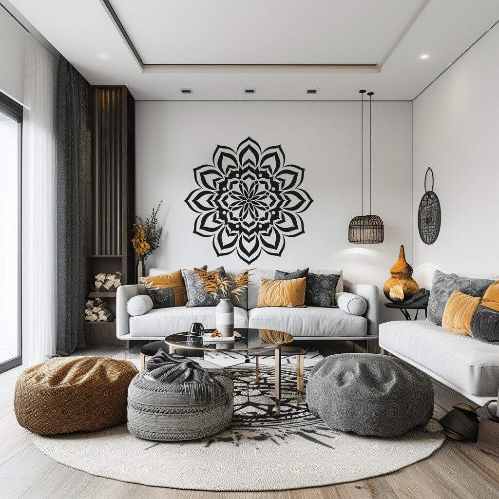 Mandala Wall Sticker for Meditation and Yoga Spaces - Thumbnail 4