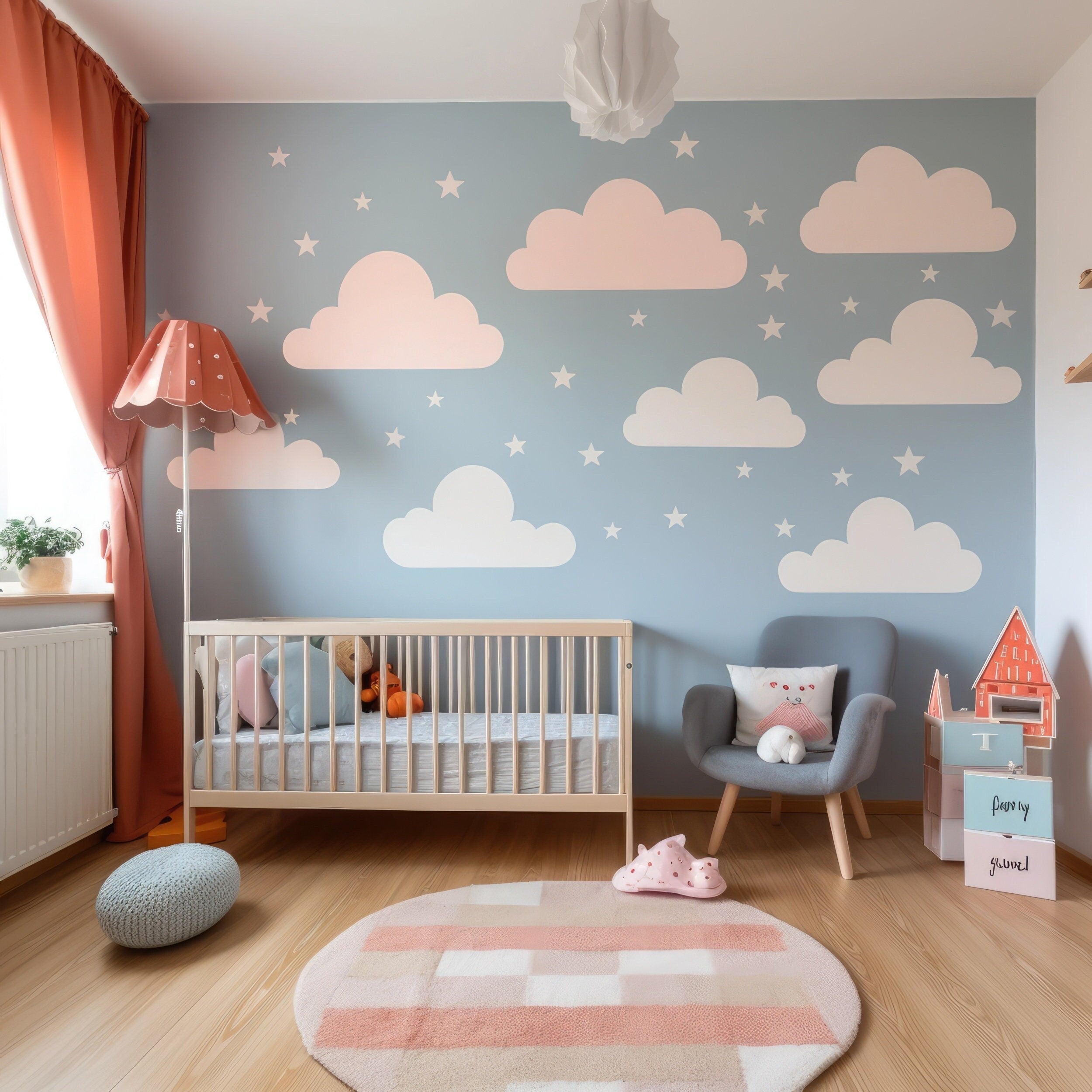 Serene Sky Themed Wall Stickers