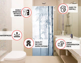 Tranquil Bamboo Forest Shower Glass Door Sticker - Ethereal Misty Reed Decal for Bathroom Privacy - White Blurry Foggy Cane Plants