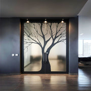 Product view of Frosted Black Tree Silhouette Decal for 2 Glass Door.