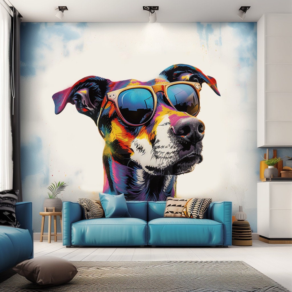 Border Collie in Glasses Wall Sticker