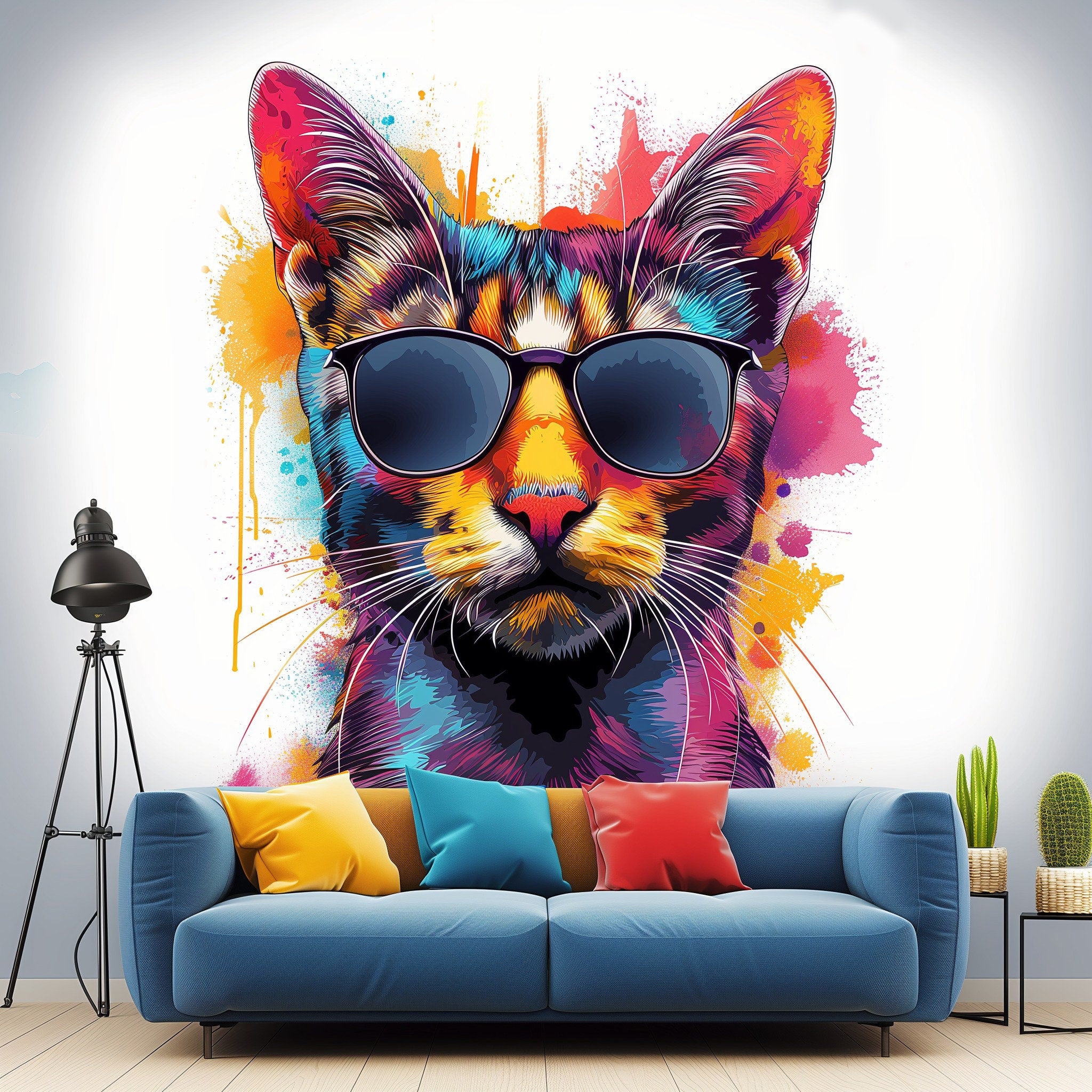 Cat with Sunglasses Wall Decal