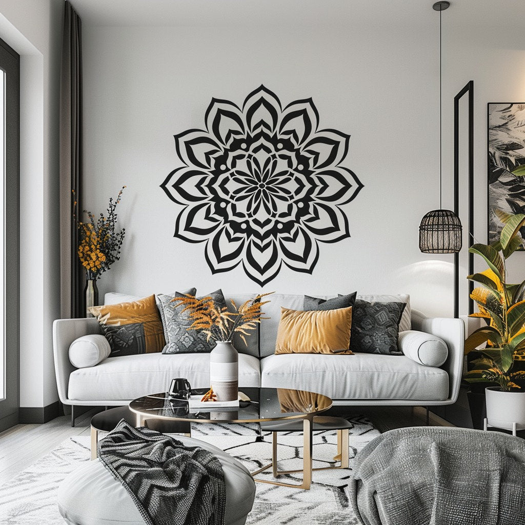 Mandala Wall Sticker for Meditation and Yoga Spaces - Thumbnail 3