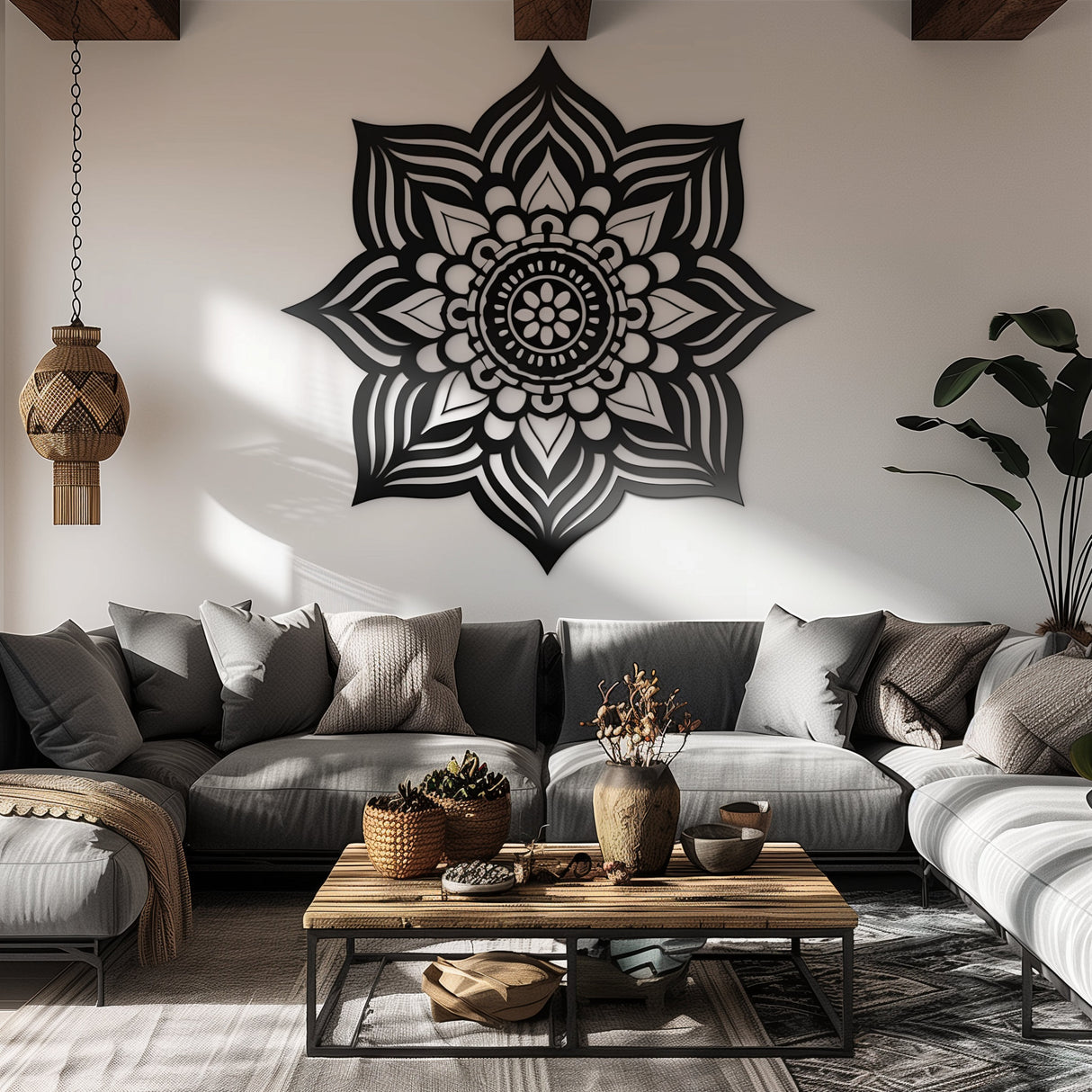 Boho Mandala Wall Decal - Zen Hippie Indian Wall Art Sticler