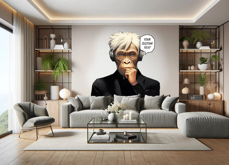 Wise Thinking Monkey Sticker - DJ Chimp in Headphones Wall Decal