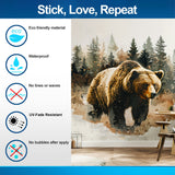 Bear in Forest Wall Sticker - Textured Art Vinyl Nature Bruin Decal Mural