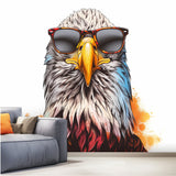 Bald Eagle with Sunglasses Wall Sticker Decal - Cool Bird in Glasses Room Decor