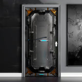 3d Spaceship Door Cover Sticker - Door Mural Wrap Decal