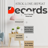 Decords wall art showcasing features like eco-friendly materials, waterproof, UV-fade resistant, and easy application.