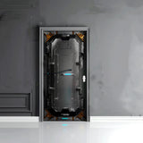 3d Spaceship Door Cover Sticker - Door Mural Wrap Decal