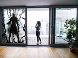Frosted Vampire Silhouette Decal - Printed Human Monster Etched Glass Sticker for Windows Doors