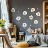 Daisy Flower Wall Decals | Nursery Wall Stickers | Floral Wall Art for Kids Room | Removable Daisy Wall Decor | Boho Flower Wall Stickers