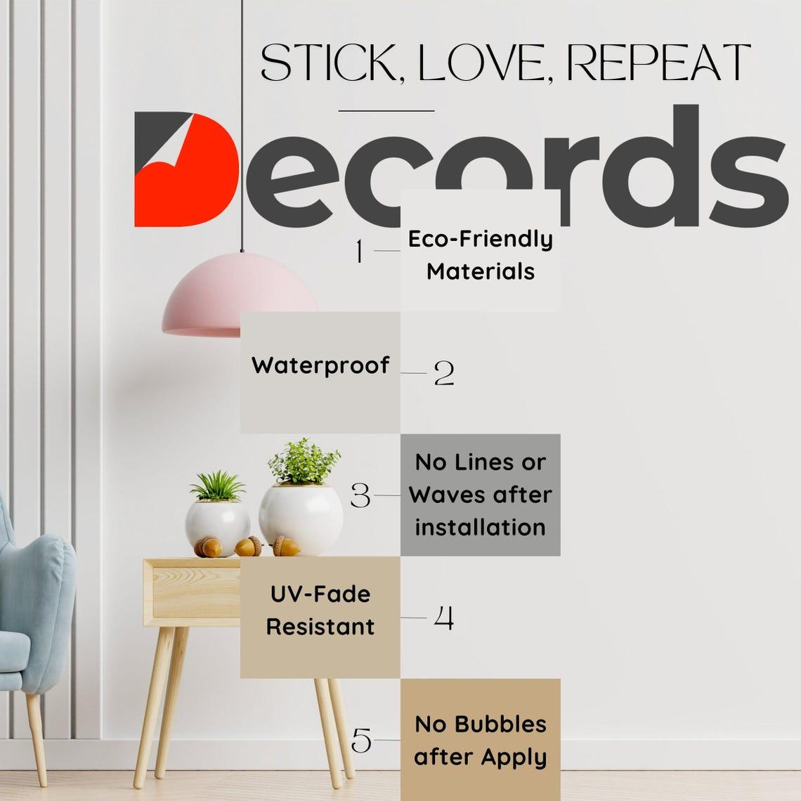 Decords wall decor features eco-friendly materials, waterproof design, and no bubbles after application.