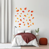 Autumn Leaves Wall Decal | Set of 25 Fall Leaf Stickers | Removable Seasonal Wall Art for Bedroom, Living Room, or Office Decor