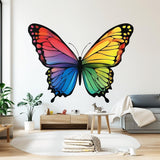 Large Rainbow Butterfly Wall Decal | Colorful Butterfly Sticker | Removable Wall Art for Kids Room, Nursery, or Living Room Decor