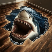 3D great white shark floor decal, ocean illusion Design 2