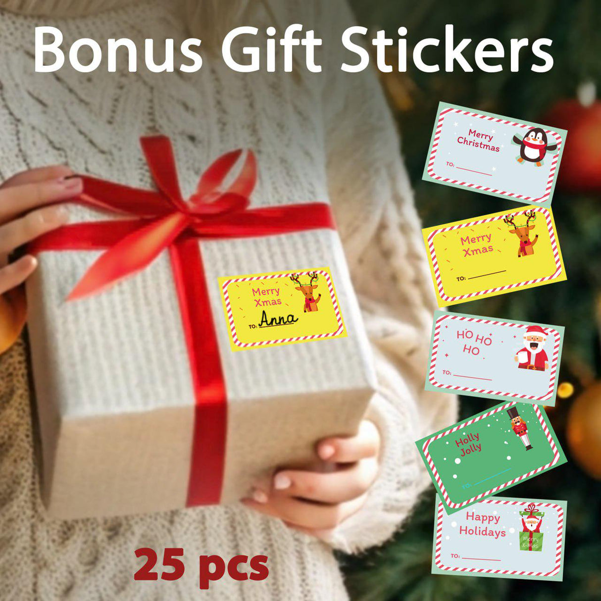 Christmas Wish Tree Sticker Set | Interactive Holiday Decor | Family Christmas Tradition Kit | Reusable Christmas Decals Ornament *!