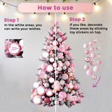 Pink Christmas Sticker Set | Personalized Holiday Labels for Bottles, Gifts Chocolates | Pastel Christmas Tree Wall Decal | Festive Decor *!