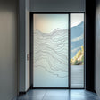 Custom Frosted Glass Door Decal | Topographic Line Design | Modern Privacy Window Sticker | Etched Glass Effect | Minimalist Home Decor