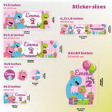 Dinosaur Themed Personalized Kids Birthday Sticker Set | Custom Girl Name Age Party Decor Decals | Birthday Decoration Kit | Party Favor *!