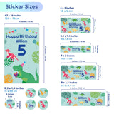 Dinosaur Birthday Party Decal Set | Personalized Kids Party Stickers | Custom Name Age Bottle, Treat Decals | DIY Dino Theme Decorations *!
