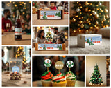 Christmas Sticker Set | Personalized Bottle, Chocolate & Gift Box Labels | Festive Holiday Decor with Interactive Christmas Tree Design *!
