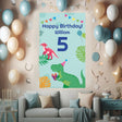 Dinosaur Birthday Wall Sticker | Customizable Birthday Decor | Personalized Dino Wall Decal | Party Decoration Kids Room Mural Removable *!