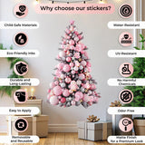 Pink Christmas Sticker Set | Personalized Holiday Labels for Bottles, Gifts Chocolates | Pastel Christmas Tree Wall Decal | Festive Decor *!