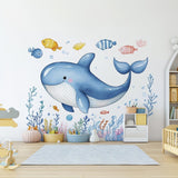 Whale Wall Decals for Kids | Underwater Themed Nursery Decor | Cute Ocean Animals and Coral Stickers | Removable Wall Art for Kids' Rooms